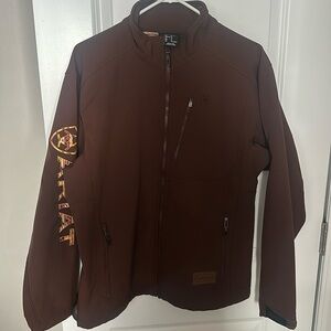 Men’s Medium Ariat Fleece Lined Jacket Brown with Western Print Lining